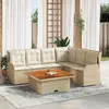 Image de vidaXL Ensemble de Jardin avec Coussins 5 pcs - Résine Tressée Beige