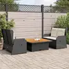 Image de vidaXL Salon de Jardin 3 pcs - Noir Résine Tressée
