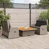 Image de vidaXL Salon de jardin 3 pcs - Gris résine tressée