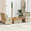 Image de vidaXL Salon de jardin 3 pcs - Beige