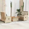 Image de vidaXL Salon de jardin 3 pcs beige