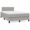 Image de vidaXL Sommier à lattes de lit et matelas gris clair 120x190 cm tissu