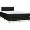 Image de vidaXL Sommier à lattes de lit avec matelas noir 120x190 cm tissu