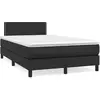Image de vidaXL Sommier à lattes de lit avec matelas noir 120x190 cm similicuir