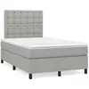 Image de vidaXL Sommier à lattes de lit et matelas gris clair 120x190 cm tissu