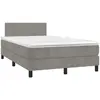 Image de vidaXL Sommier à lattes de lit avec matelas LED gris clair 120x190 cm