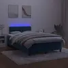 Image de vidaXL Sommier à lattes de lit avec matelas LED bleu foncé 120x190 cm