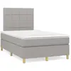 Image de vidaXL Sommier à lattes de lit matelas LED gris clair 120x190 cm tissu