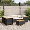 Image de vidaXL Salon de jardin 7 pcs - Noir