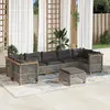 Image de vidaXL Salon de jardin 8 pcs gris résine tressée