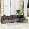 Image de Salon de jardin VIDAXL - 5 pcs gris résine tressée