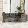 Image de vidaXL Salon de jardin 4 pcs - Gris