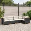 Image de vidaXL Salon de jardin 5 pcs avec coussins noir résine tressée