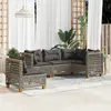 Image de vidaXL Salon de jardin - 5 pcs gris résine tressée