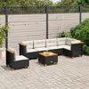 Image de vidaXL Salon de jardin 7 pièces - Noir - Résine tressée