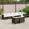Image de vidaXL Salon de jardin 8 pcs Noir résine tressée