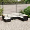 Image de vidaXL Salon de jardin 7 pcs - Noir