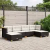 Image de vidaXL Salon de jardin 6 pcs avec coussins - Noir résine tressée