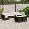 Image de vidaXL Salon de jardin 10 pcs avec coussins - Noir