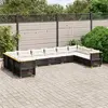 Image de VidaXL Salon de jardin 10 pcs - Résine tressée noire