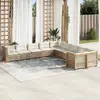 Image de vidaXL Salon de jardin avec coussins 10 pcs - Beige résine tressée