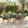 Image de vidaXL Ensemble de salle à manger pour jardin 5 pcs Gris polyrotin