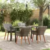 Image de vidaXL Ensemble de salle à manger pour jardin 5 pcs Gris polyrotin
