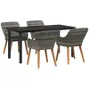 Image de vidaXL Ensemble de salle à manger pour jardin 5 pcs Gris polyrotin