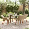 Image de vidaXL Ensemble de salle à manger pour jardin 5 pcs Beige polyrotin