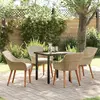 Image de vidaXL Ensemble de salle à manger pour jardin 5 pcs Beige polyrotin