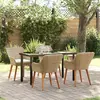 Image de vidaXL Ensemble de salle à manger pour jardin 5 pcs Beige polyrotin