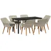 Image de vidaXL Ensemble de salle à manger pour jardin 7 pcs Gris clair