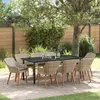 Image de vidaXL Ensemble de salle à manger pour jardin 9 pcs Gris clair