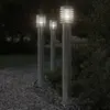 Image de vidaXL Lampadaires d'extérieur 3 pcs argenté 110 cm acier inoxydable