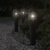 Image de vidaXL Lampadaires d'extérieur avec sortie 3 pcs noir acier inoxydable