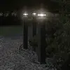 Image de vidaXL Lampadaires d'extérieur avec capteur 3 pcs noir 80 cm aluminium