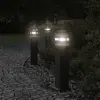 Image de vidaXL Lampadaires d'extérieur avec sortie 3 pcs noir 50 cm aluminium