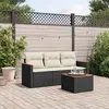 Image de VidaXL Salon de jardin 4 pcs avec coussins noir