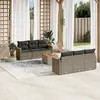 Image de VIDAXL Salon de jardin 7 pcs gris résine tressée