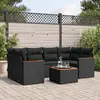 Image de vidaXL Salon de jardin 7 pcs - Résine tressée noir