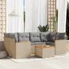 Image de vidaXL Salon de jardin 7 pcs - Beige