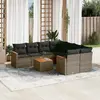Image de VidaXL Salon de jardin résine tressée 9 pcs - Gris
