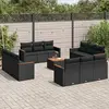 Image de vidaXL Salon de jardin 13 pièces avec coussins - Noir