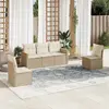 Image de vidaXL Salon de jardin 5 pcs - Beige