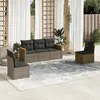 Image de Salon de jardin vidaXL 5 pcs - Gris résine tressée