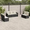 Image de VidaXL Salon de jardin 7 pcs - Noir