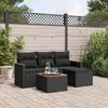 Image de vidaXL Salon de jardin 5 pcs - Noir Résine tressée