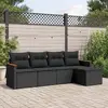Image de VIDAXL Salon de jardin 5 pcs - Résine tressée noire