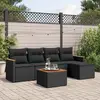 Image de vidaXL Ensemble de jardin avec coussins - 6 pièces - Noir