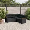 Image de vidaXL Salon de jardin 5 pcs   Noir
